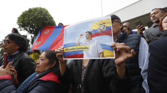 Simpatizantes del alcalde Aquiles Álvarez