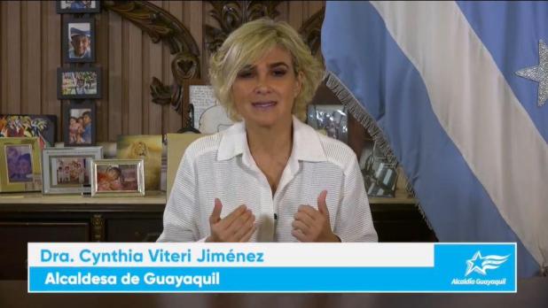 La alcaldesa de Guayaquil, Cynthia Viteri, en su video de hoy.