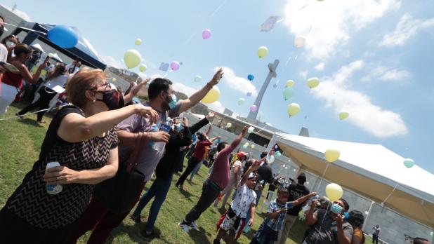 Globos en el aire