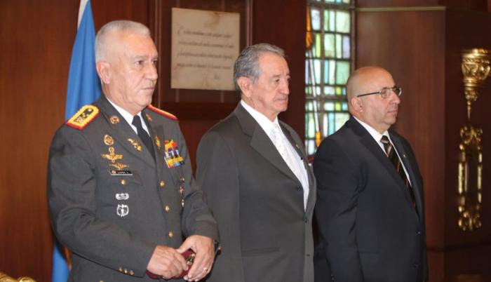 Oswaldo Jarrín, ministro de Defensa, participó en la inauguración del Ejercicio Regional Teórico de respuesta ante emergencias químicas dirigido a los Estados parte de la OPAQ. 17 febrero 2020.