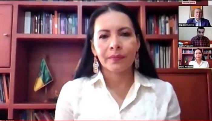 Diana Atamaint en rueda de prensa