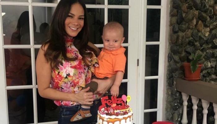 María Sol Galarza con su hijo Ringo.