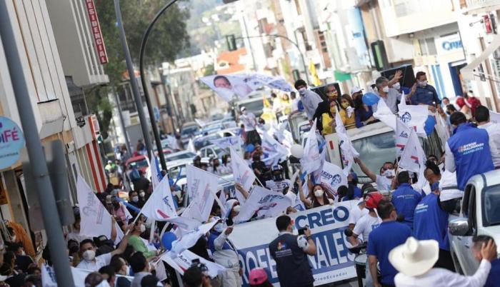 Caravana de Guillermo Lasso el primer día de campaña electoral, 31 dic. 20