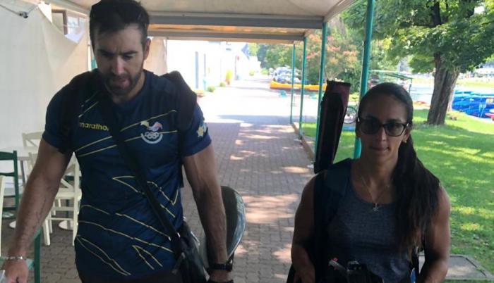César De Cesare y Stefanie Perdomo canotaje Ecuador