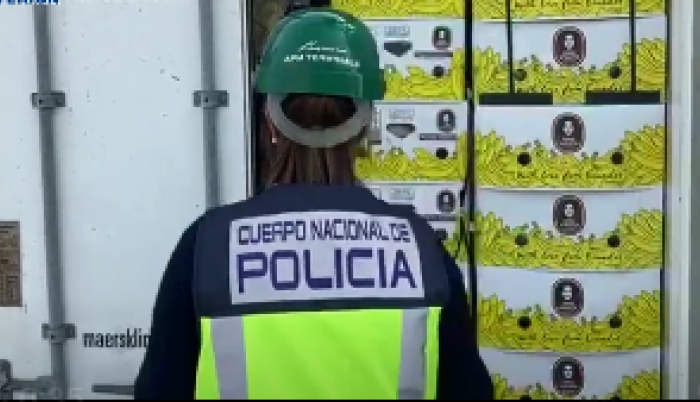 Policía España. Incautación droga de Ecuador.