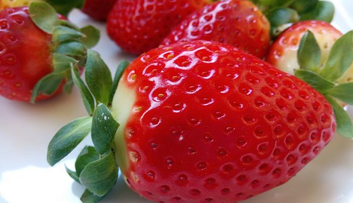 Frutillas, ricas en vitaminas C y E.