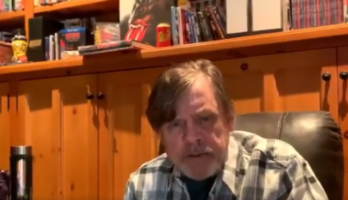 Mark Hamill. Homenaje a trabajadores de salud. Captura de pantalla.
