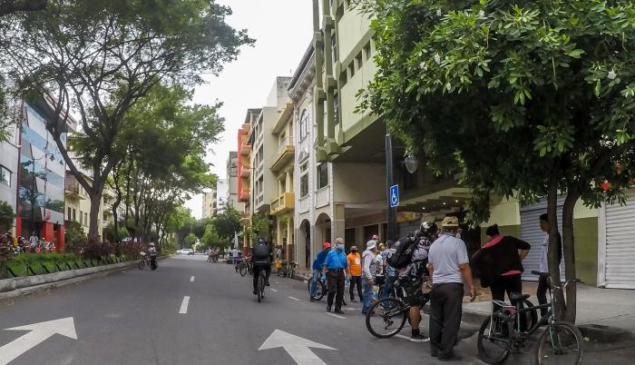 Ciclistas en el centro