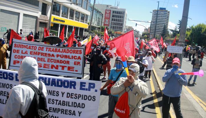En Quito se realizaron protestas durante el aislamiento.