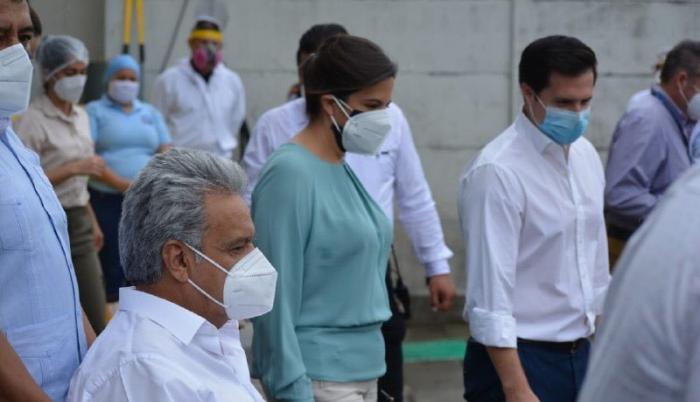 Ministra María Paula Romo y el presidente Lenín Moreno
