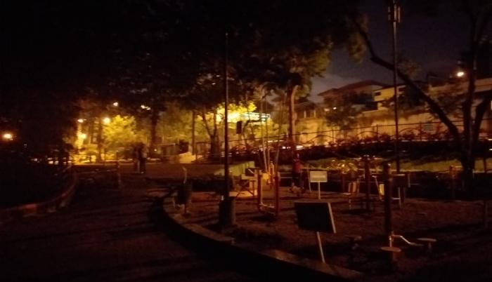 Otro problema de este espacio verde son los daños en el adoquinado y en el mobiliario urbano.