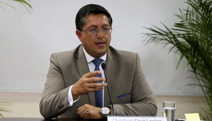 Rueda de prensa de Christian Cruz, actual presidente del Cpccs.