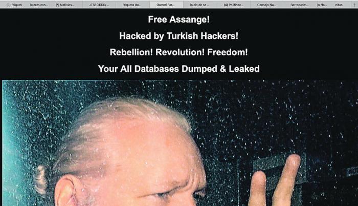 Amenaza. El mensaje en la web hablaba de liberación de información.