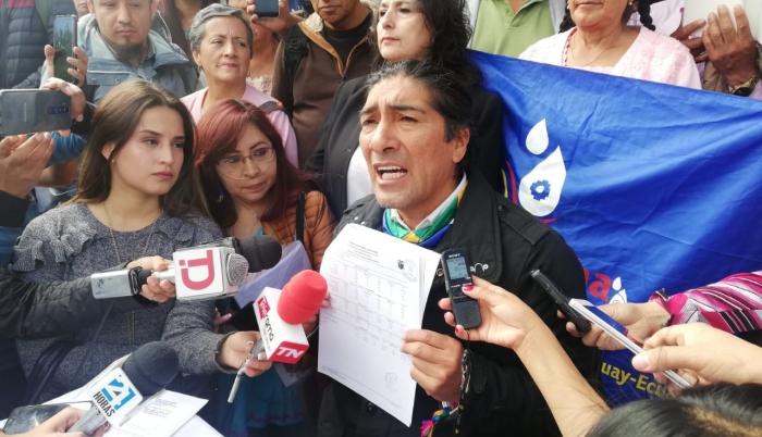 Yaku Pérez, prefecto del Azuay, estuvo presente en Quito.