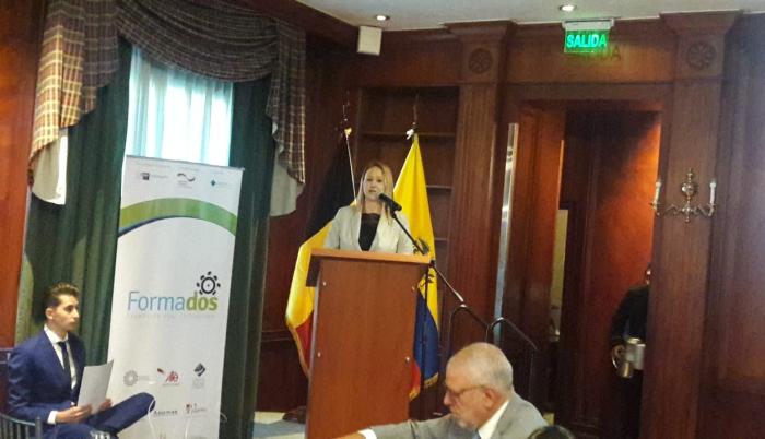 Lisa Pesendorfer, experta de la cooperación alemana, durante su intervención este viernes.