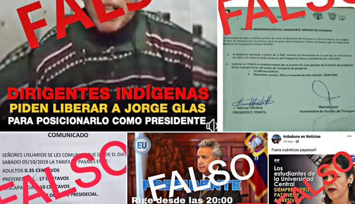 En Twitter, la ministra ha difundido aclaratorias y rectificaciones de las publicaciones mentirosas. Su cuenta se llenó de fotografías con textos de gran tamaño que decían “Falso”.
