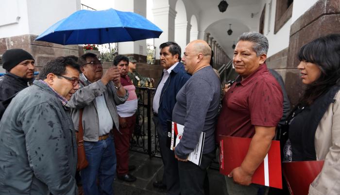 Reunión. Los representantes de sindicatos fueron invitados, ayer, a una reunión en el palacio de Gobierno.