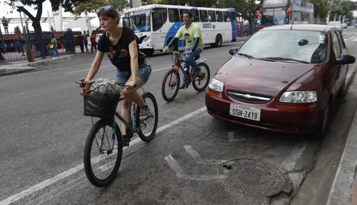 Turistas en recorrido ciclístico por el centro de la ciudad. 5 de septiembre de 2019.