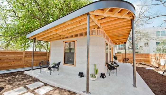 Prototipo de viviendas impresas en 3D en Austin, Texas.