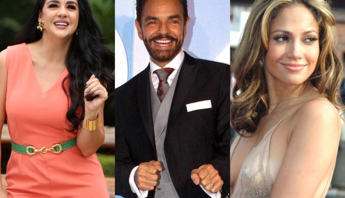 Flor María Palomeque, Eugenio Derbez y Jennifer López.