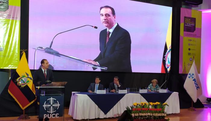 Eduardo Ferrer Mac-Gregor Poisot, presidente de la Corte Interamericana de Derechos Humanos, durante la inauguración de foro del Sistema Interamericano de Derechos Humanos.