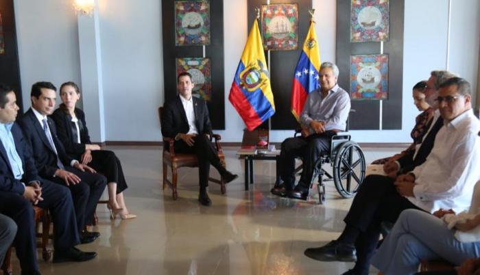 Llegada del presidente interino Juan Guaidó.
