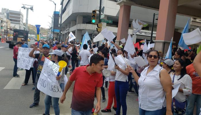 Los manifestantes realizaron una protesta pacífica.