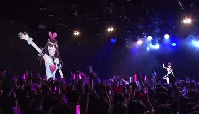 Kizuna Ai, youtuber virtual, realiza una presentación con sus seguidores.