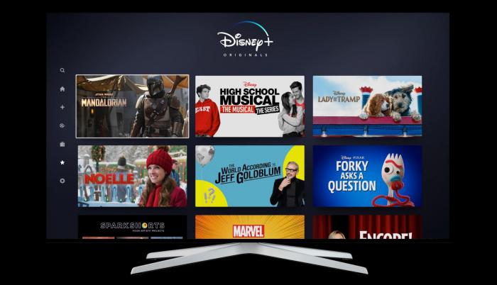 Fotografía cedida por Disney+ que muestra la interfaz de su plataforma televisiva.