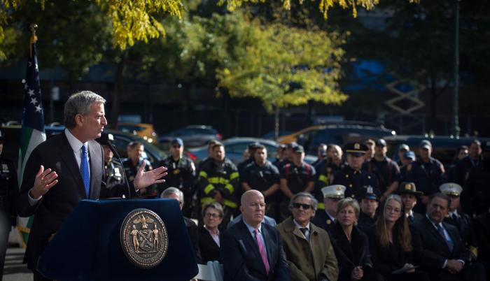 Fotografía cedida por la oficina del alcalde de Nueva York, Bill de Blasio.
