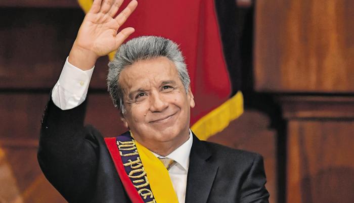 Posesión. Moreno asumió la Presidencia luego de ganar las elecciones en segunda vuelta.