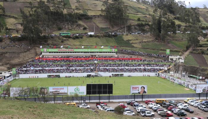 Inauguración del estadio Mushuc Runa con el partido ante Orense, el pasado 17 de noviembre de 2018.