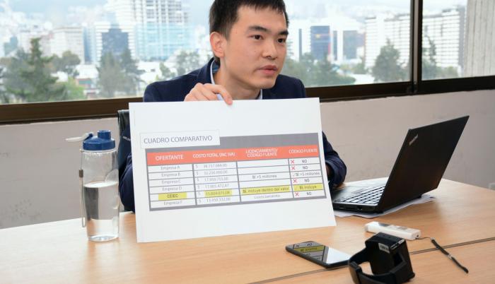 Defensa. Li San, gerente comercial de Ceiec defendió ayer la validez y eficacia de los dispositivos electrónicos.