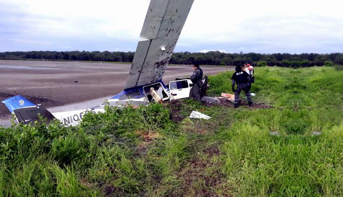 El accidentre de la avioneta Cessna con matrícula falsa de México.