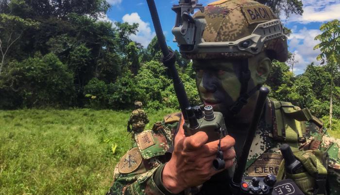 Referencial. Soldado colombiano en la frontera con Ecuador.