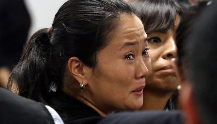Imágenes de Keiko Fujimori luego de ser detenida.