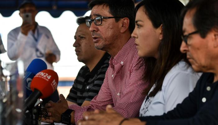 Familiares de periodistas asesinados en la frontera con Colombia. Fotografía del pasado 24 de junio de 2018.