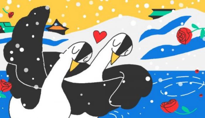 Un doodle de amor olímpico