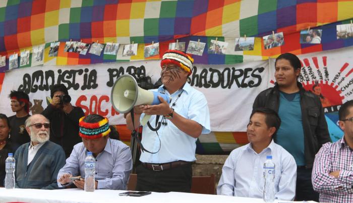 Según Jaime Vargas (cen), presidente de la Conaie, la reforma sobre la repartición del espectro radioeléctrico, va contra los derechos de los pueblos indígenas y contra la democracia.