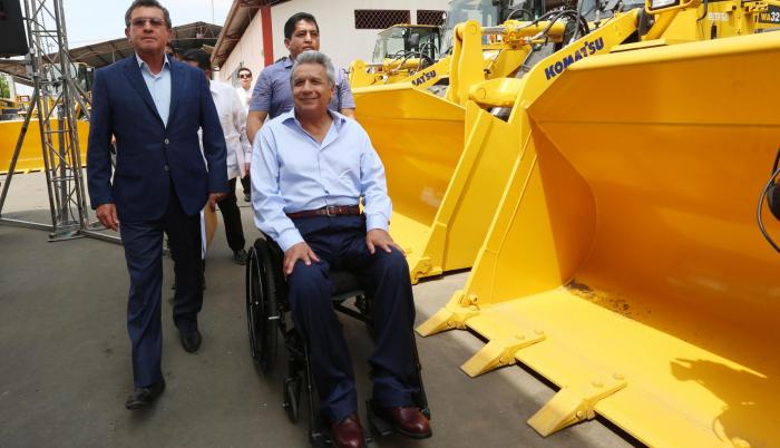 Evento. Ayer, el presidente Moreno realizó el anunció en un evento de entrega de maquinaria, en Guayaquil.