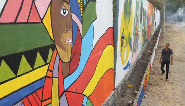 Mural. Este es uno de los trabajos realizados por artistas de la ciudad el pasado fin de semana en Palo Santo.