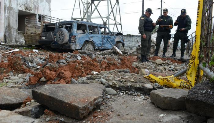Explosión. El 27 de enero una bomba destruyó el destacamento policial.