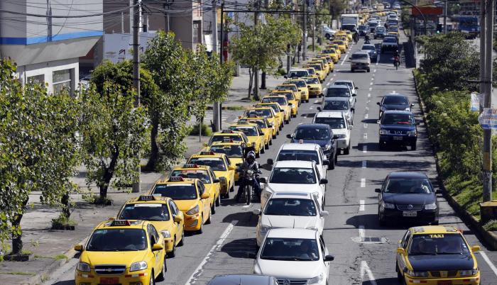 Plantón de taxistas el pasado 10 de abril de 2017.