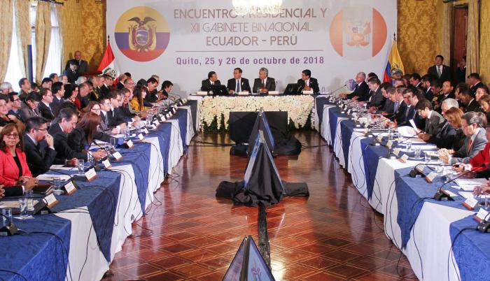 Reunión. Los equipos técnicos de Perú y Ecuador venían trabajando desde hace varias semanas los cinco ejes que fueron tratados durante la Cumbre Binacional que concluyó ayer.