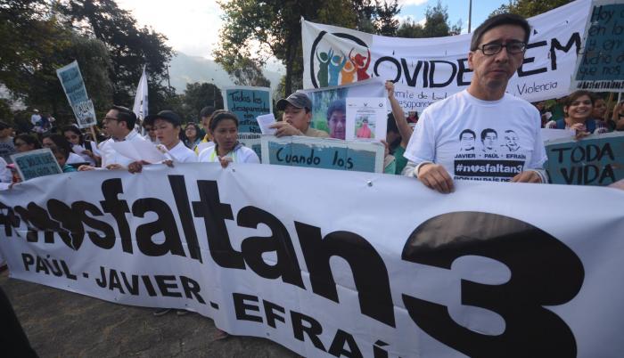 Marcha de desaparecidos y muertes violentas. Quito, 21 de Julio de 2018.