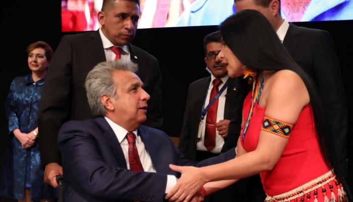 Agenda. Uno de los últimos actos del presidente en el país fue la sesión solemne por la Fundación de Quito.