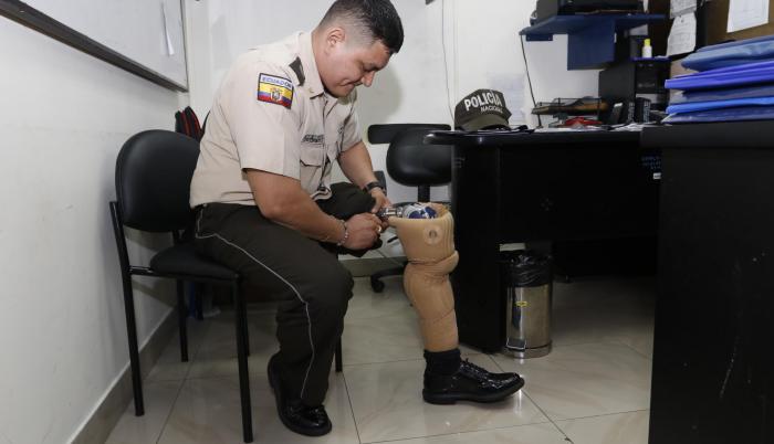 Accidentes. Según Ronald, el 70 % de los uniformados ha adquirido capacidades especiales por accidentes.