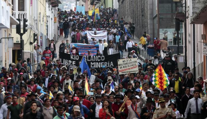 Marchas. Los movimientos indígenas caminaron durante once días para entregar un proyecto a la Asamblea.