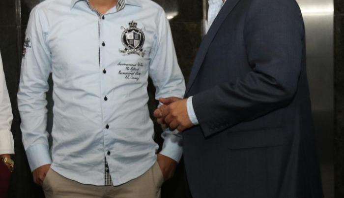 Jaime Estrada, presidente del Manta FC y Francisco Egas, directivo de Universidad Católica.