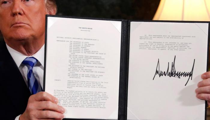 El presidente de Estados Unidos, Donald Trump, retiró a su país del acuerdo nuclear con Irán